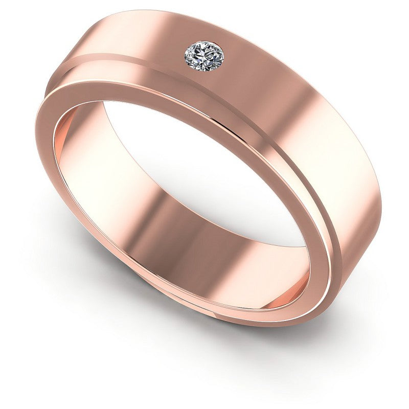 Round Cut Diamonds Mens Ring in 18KT White Gold