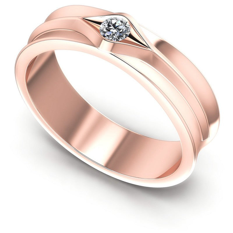 Round Cut Diamonds Mens Ring in 18KT White Gold