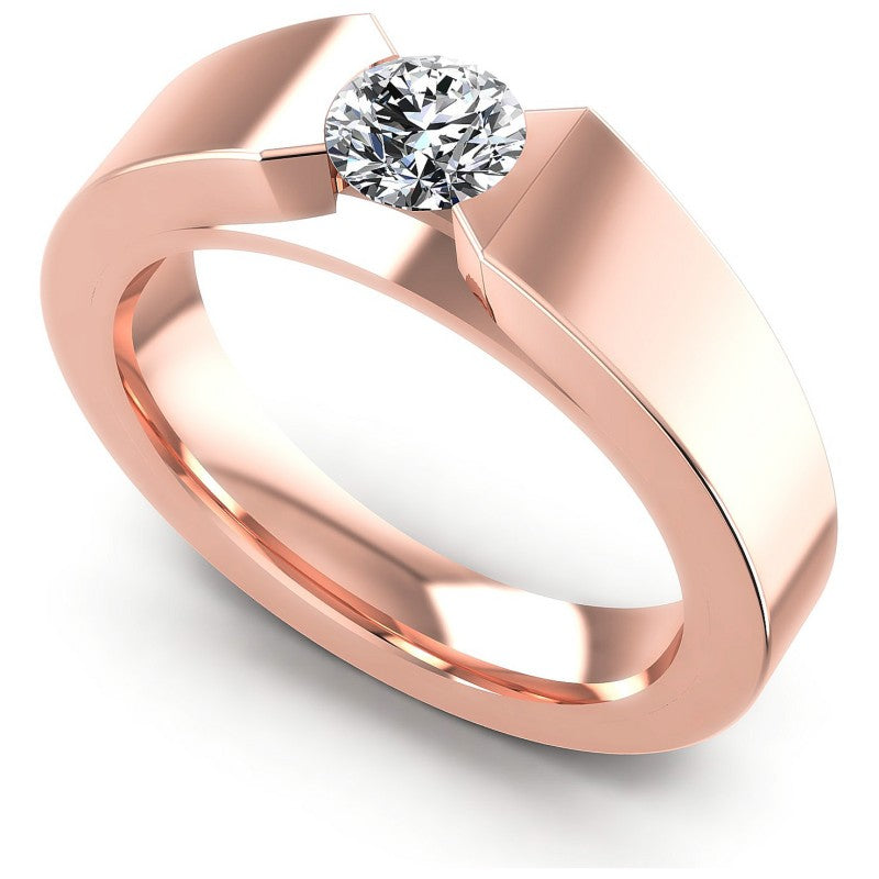 Round Cut Diamonds Mens Ring in 18KT White Gold
