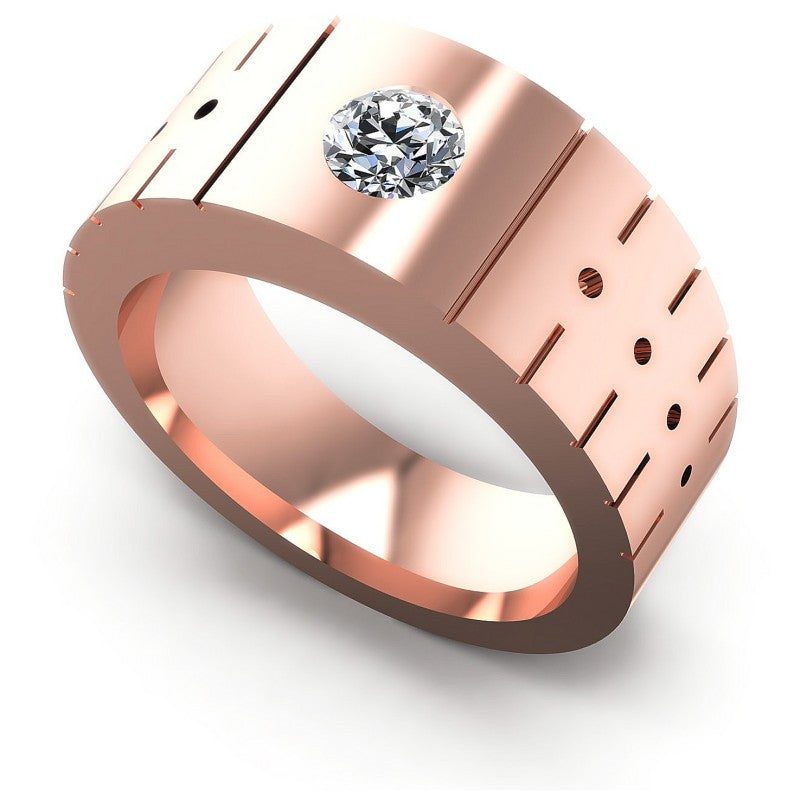Round Cut Diamonds Mens Ring in 18KT White Gold