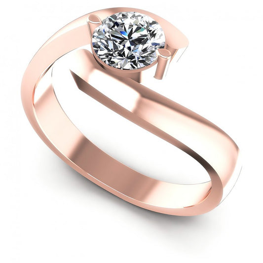 Round Cut Diamonds Solitaire Ring in 18KT White Gold