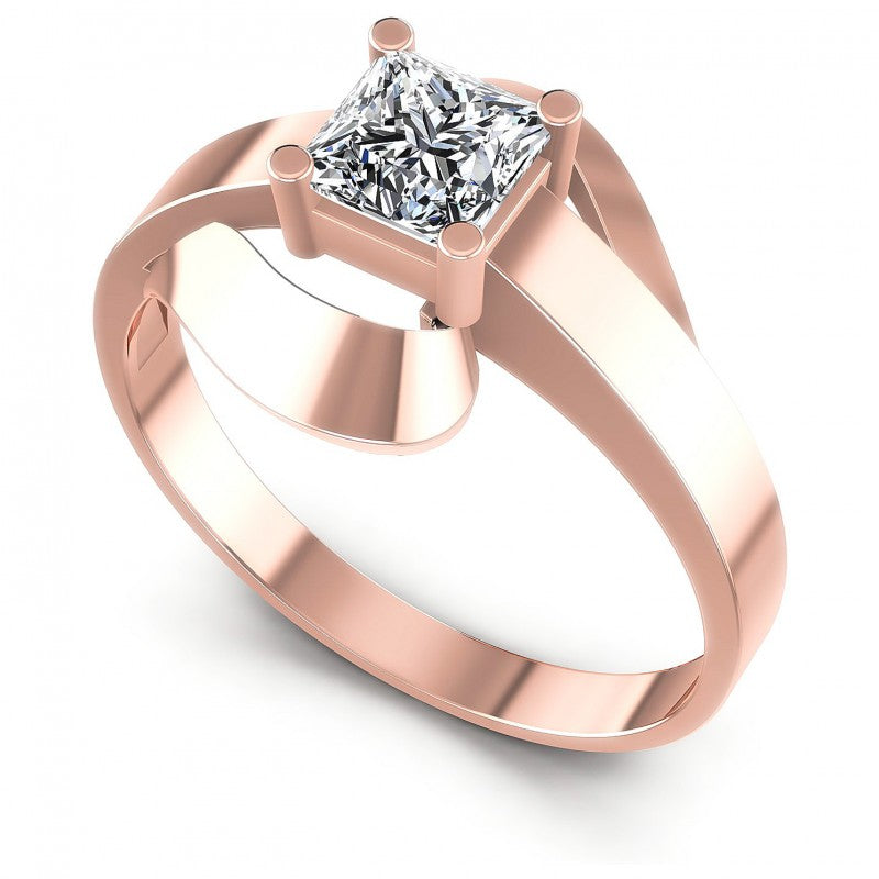 Princess Diamonds 0.35CT Solitaire Ring in 18KT White Gold