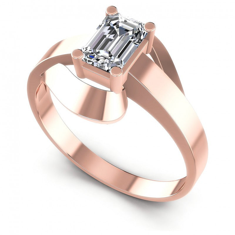 Emerald Diamonds 0.35CT Solitaire Ring in 18KT White Gold