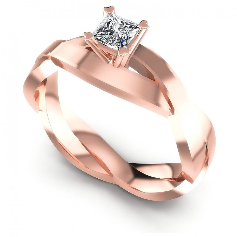 Princess Diamonds 0.35CT Solitaire Ring in 18KT White Gold