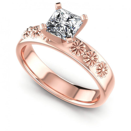 Princess Diamonds 0.35CT Solitaire Ring in 18KT White Gold