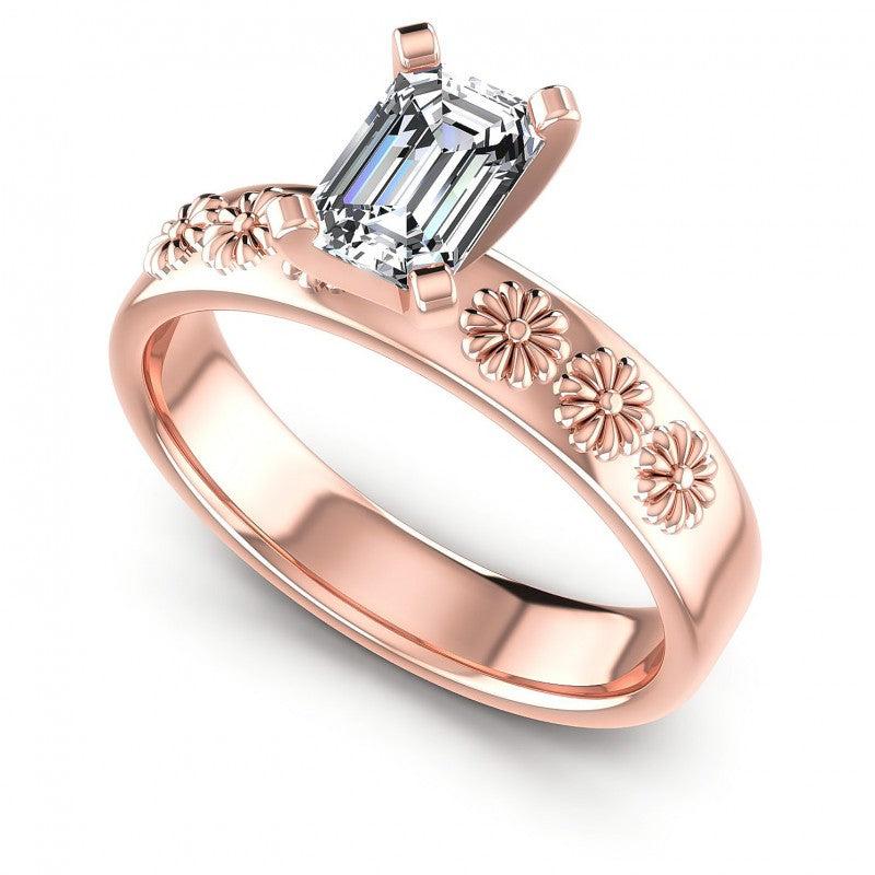 Emerald Diamonds 0.35CT Solitaire Ring in 18KT White Gold