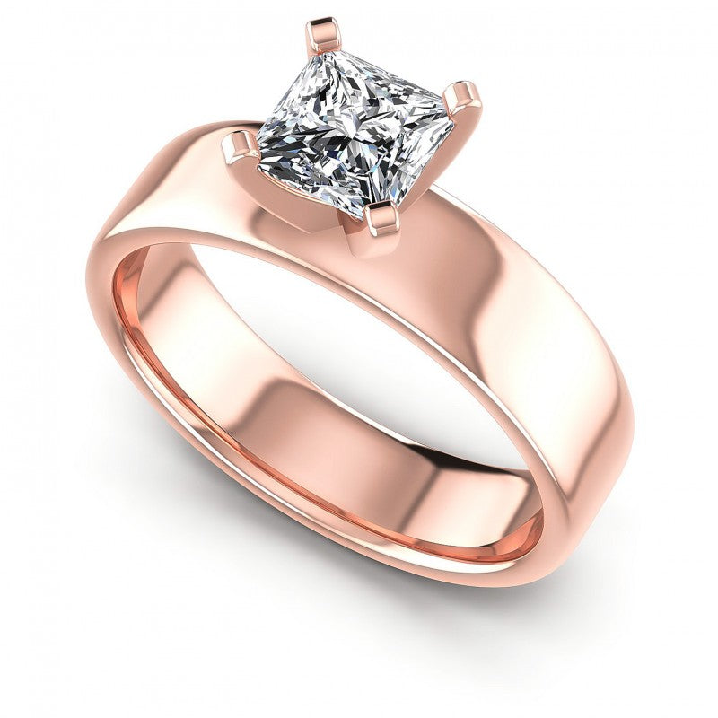 Princess Diamonds 0.35CT Solitaire Ring in 18KT White Gold