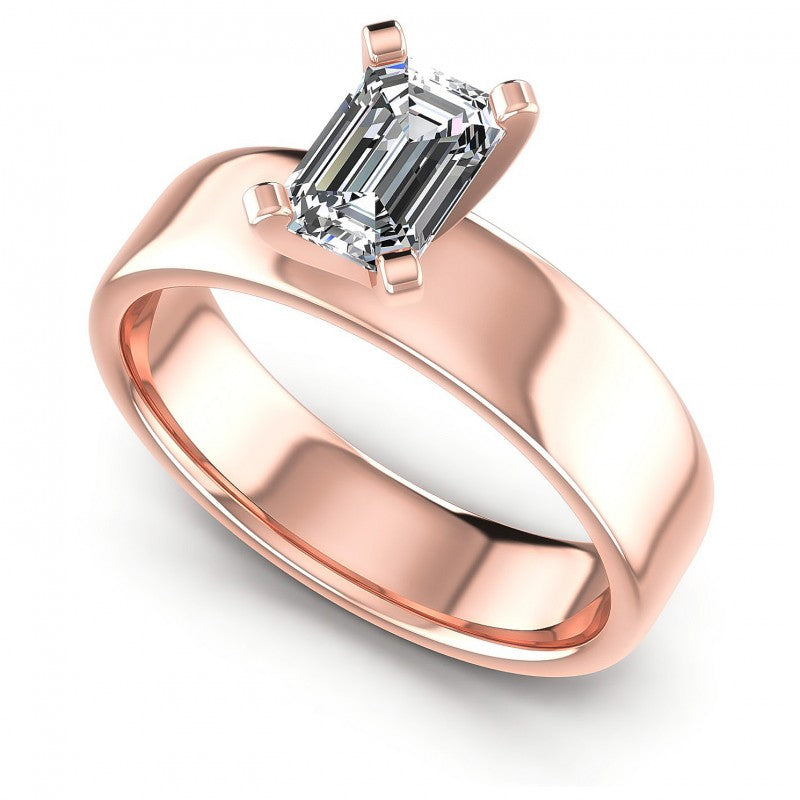 Emerald Diamonds 0.35CT Solitaire Ring in 18KT White Gold