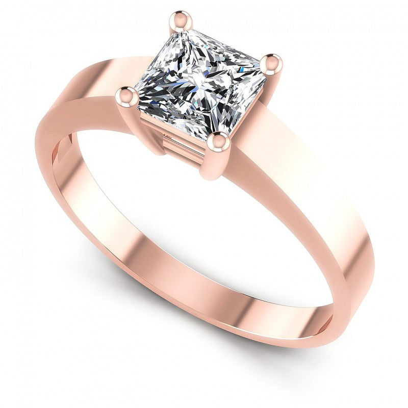 Princess Diamonds 0.35CT Solitaire Ring in 18KT White Gold