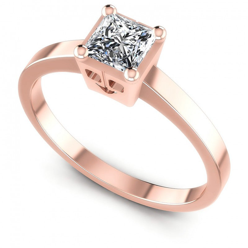 Princess Diamonds 0.35CT Solitaire Ring in 18KT White Gold