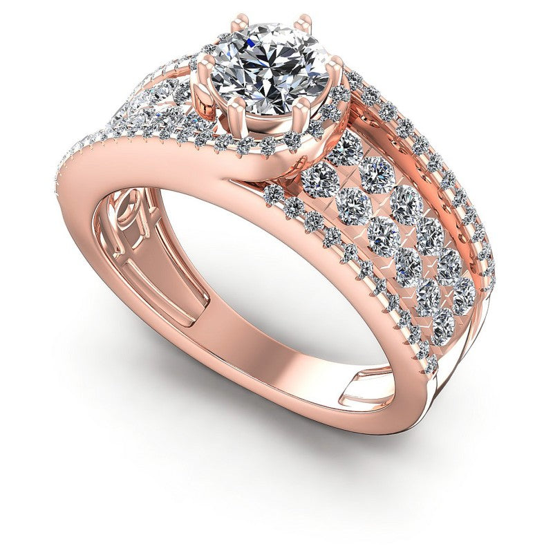 Round Diamonds 1.35CT Engagement Ring in 18KT White Gold