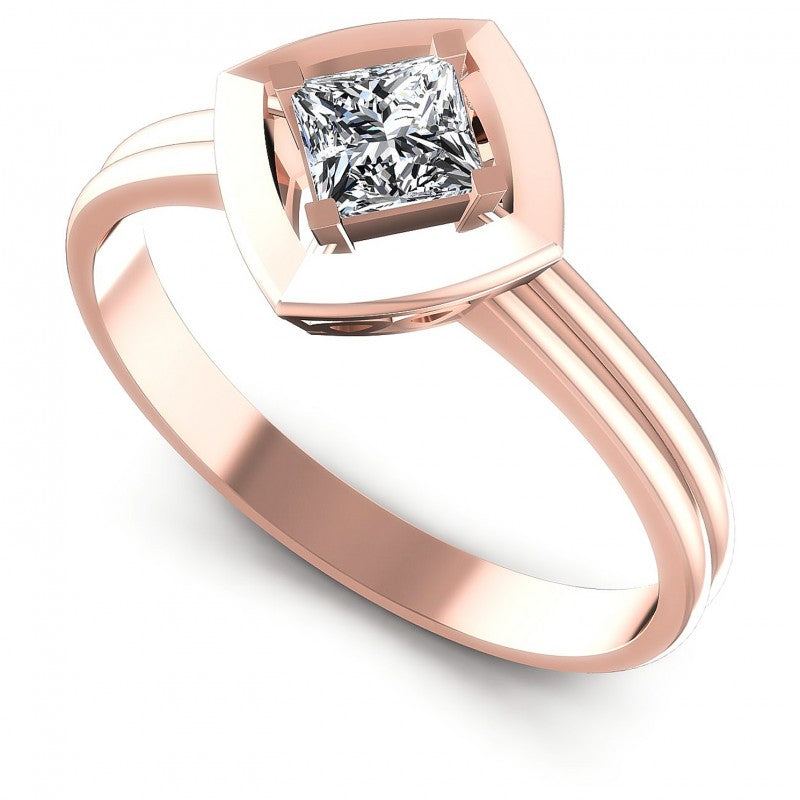 Princess Diamonds 0.35CT Solitaire Ring in 18KT White Gold