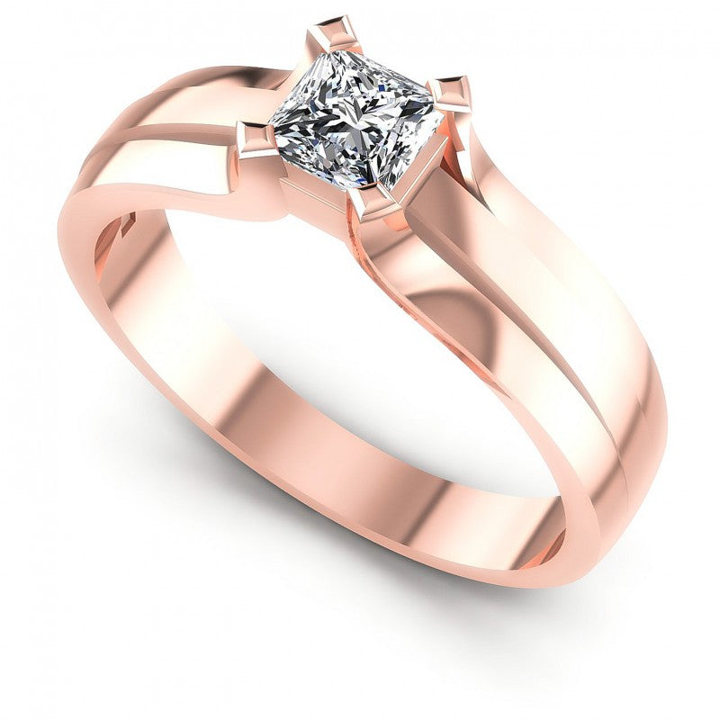 Princess Diamonds 0.35CT Solitaire Ring in 18KT White Gold