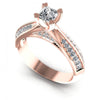 Princess and Round Diamonds 0.70CT Engagement Ring in 18KT White Gold