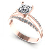 Princess and Round Diamonds 0.65CT Engagement Ring in 18KT White Gold