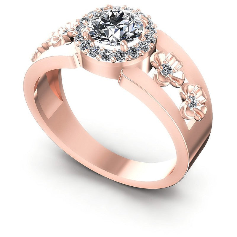 Round Diamonds 0.55CT Halo Ring in 18KT White Gold