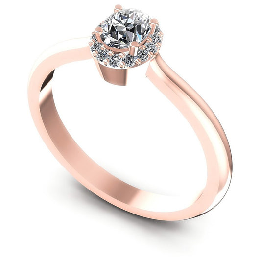 Round and Oval Diamonds 0.45CT Halo Ring in 18KT White Gold