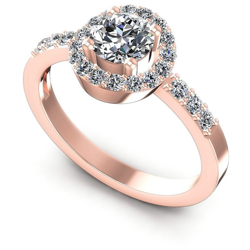 Round Diamonds 0.70CT Halo Ring in 18KT White Gold