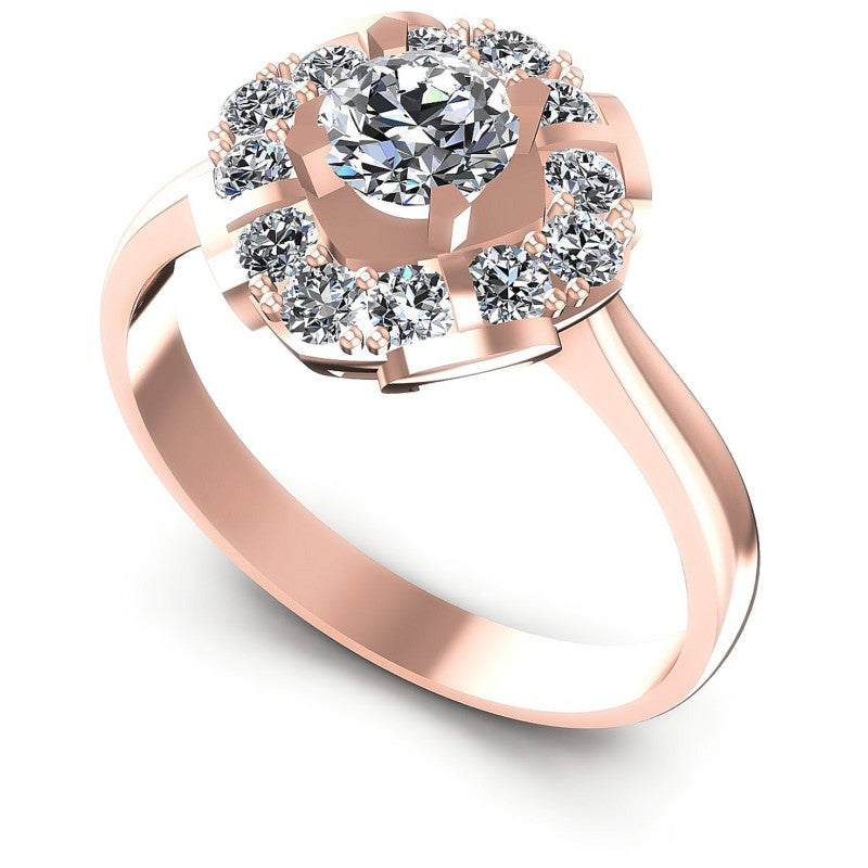 Round Diamonds 0.85CT Halo Ring in 18KT White Gold