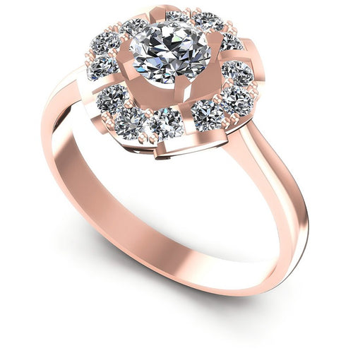 Round Diamonds 0.85CT Halo Ring in 18KT White Gold
