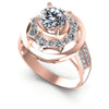 Princess and Round Diamonds 1.35CT Halo Ring in 18KT White Gold