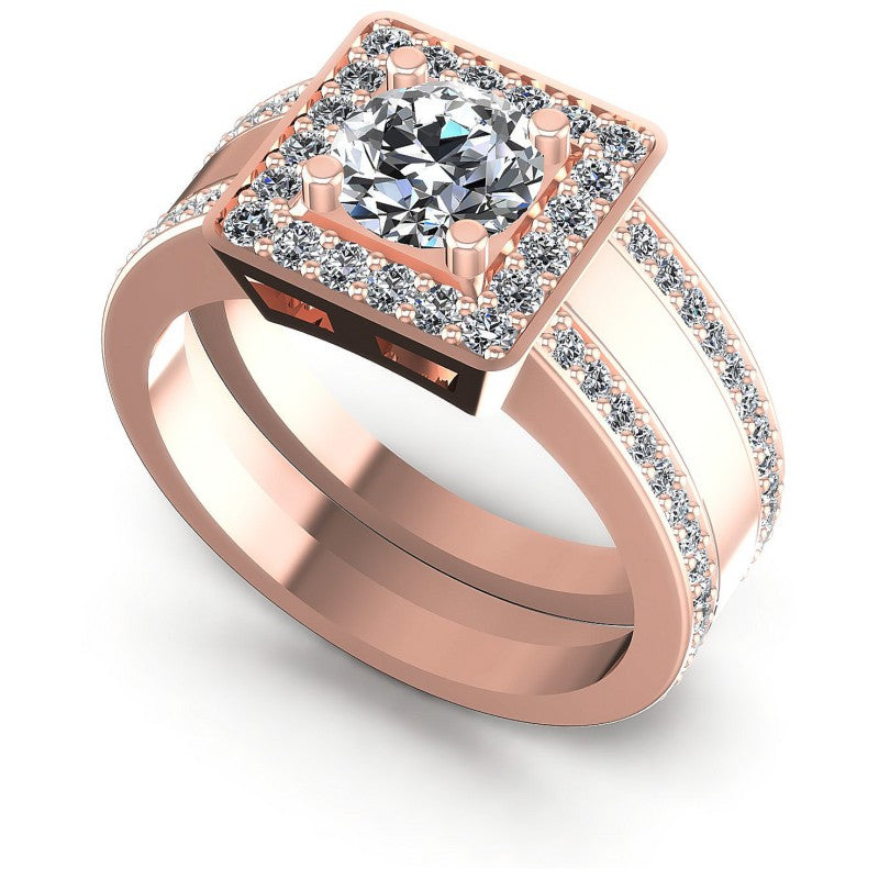 Round Diamonds 1.20CT Halo Ring in 18KT White Gold