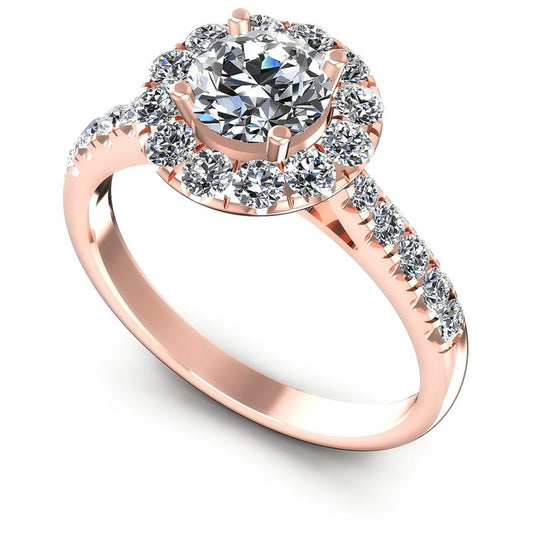 Round Diamonds 1.15CT Halo Ring in 18KT White Gold