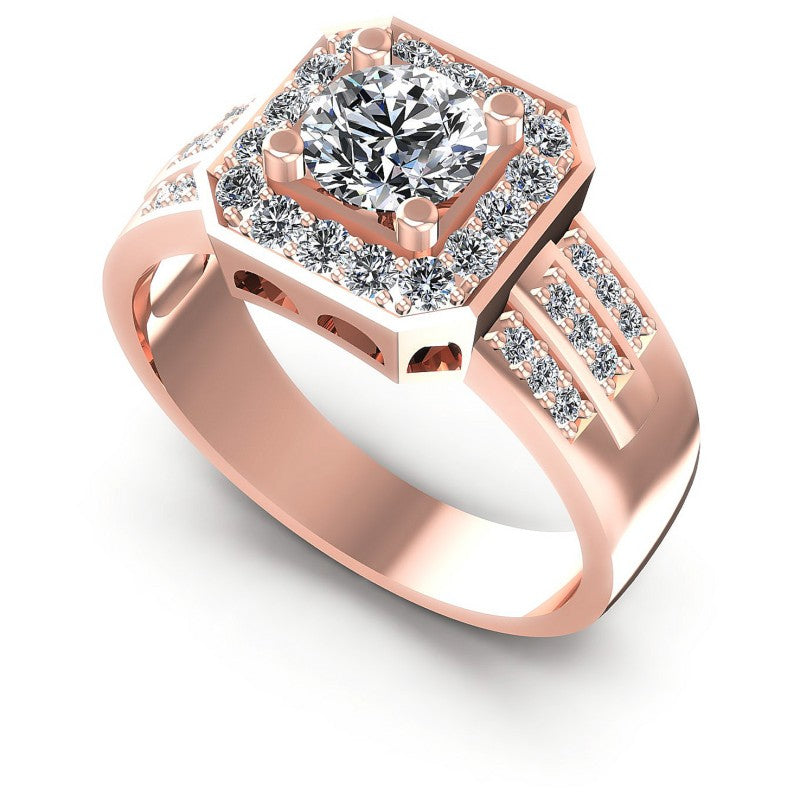 Round Diamonds 0.80CT Halo Ring in 18KT White Gold