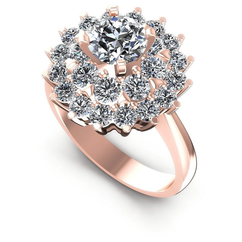 Round Diamonds 1.35CT Halo Ring in 18KT White Gold