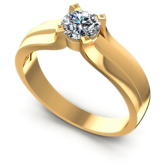 Round Diamonds 0.35CT Solitaire Ring in 14KT White Gold