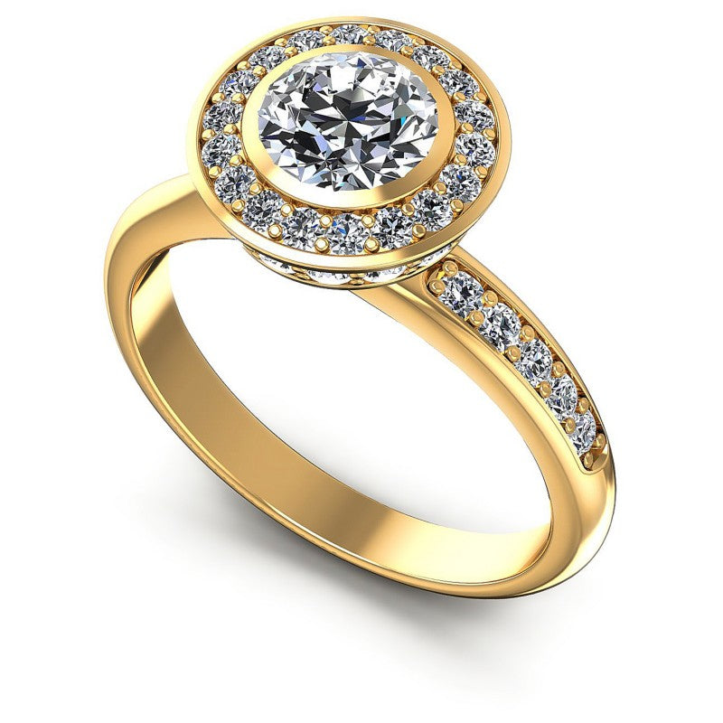 Round Diamonds 0.95CT Halo Ring in 14KT White Gold