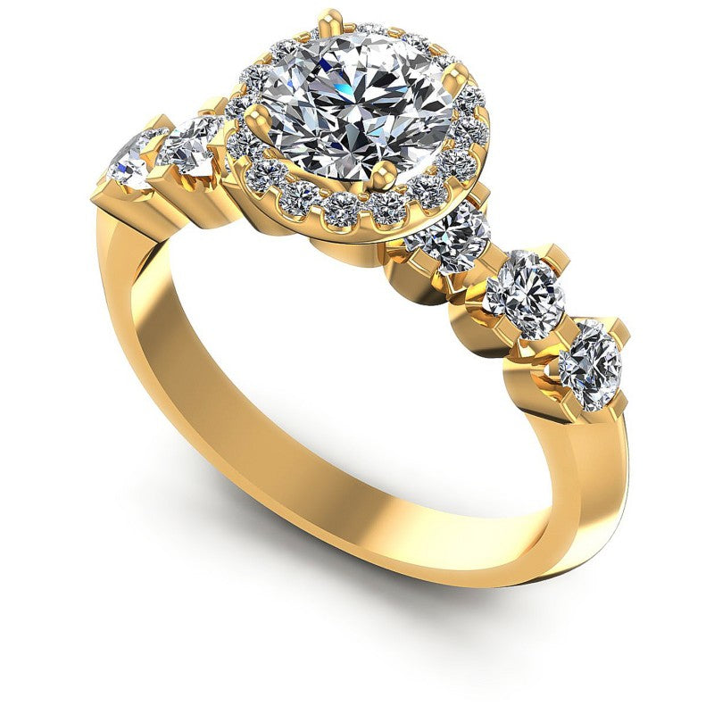 Round Diamonds 1.20CT Halo Ring in 14KT White Gold