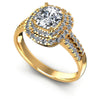 Round and Cushion Diamonds 1.00CT Halo Ring in 14KT White Gold