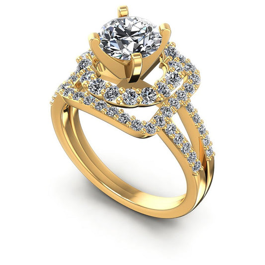 Round Diamonds 1.20CT Halo Ring in 14KT White Gold