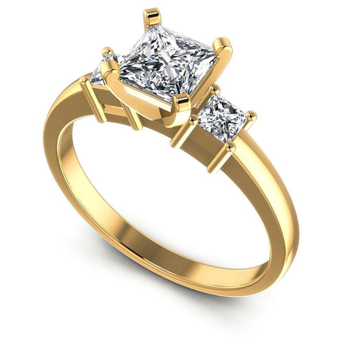 Princess Diamonds 1.00CT Three Stone Ring in 14KT White Gold