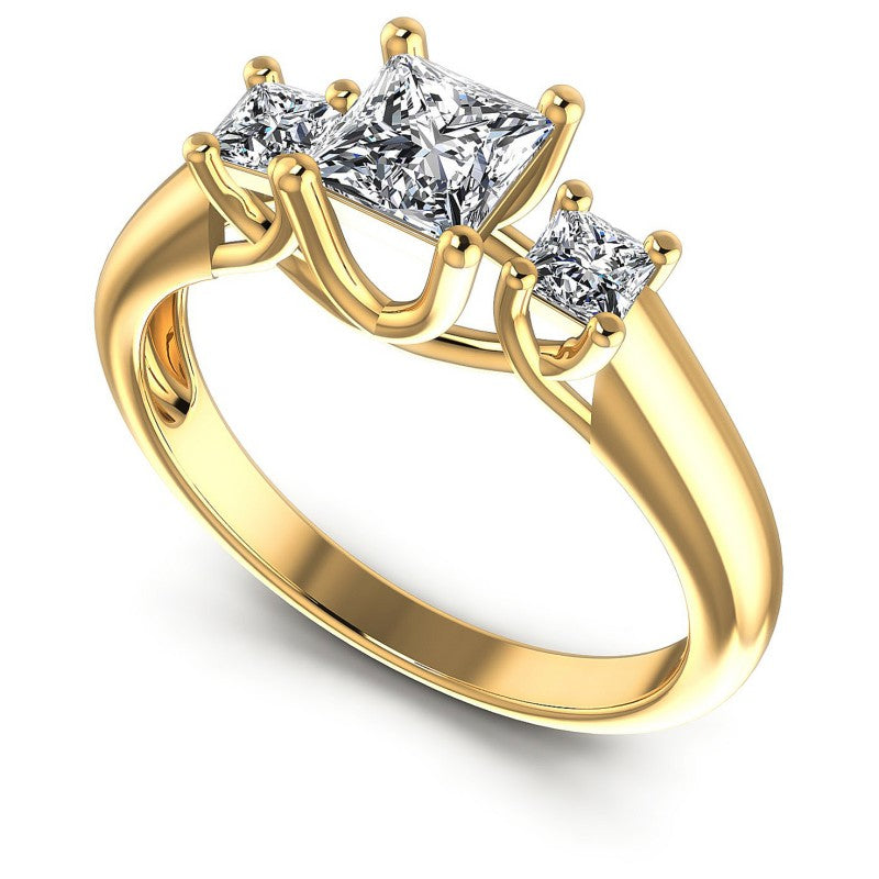 Princess Diamonds 0.75CT Three Stone Ring in 14KT White Gold