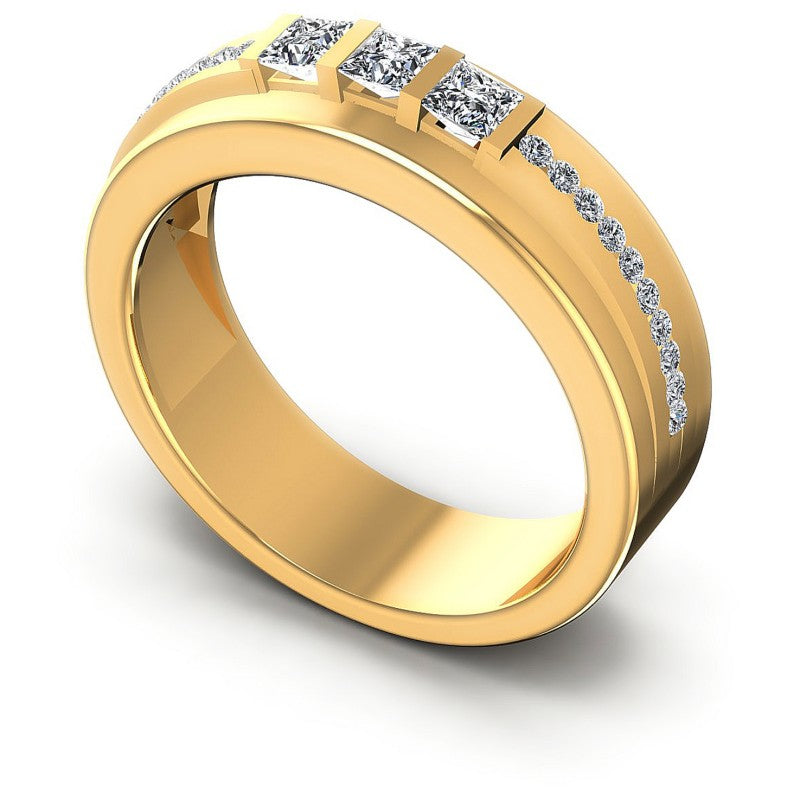 Princess and Round Diamonds 0.45CT Diamonds Wedding Band in 14KT White Gold