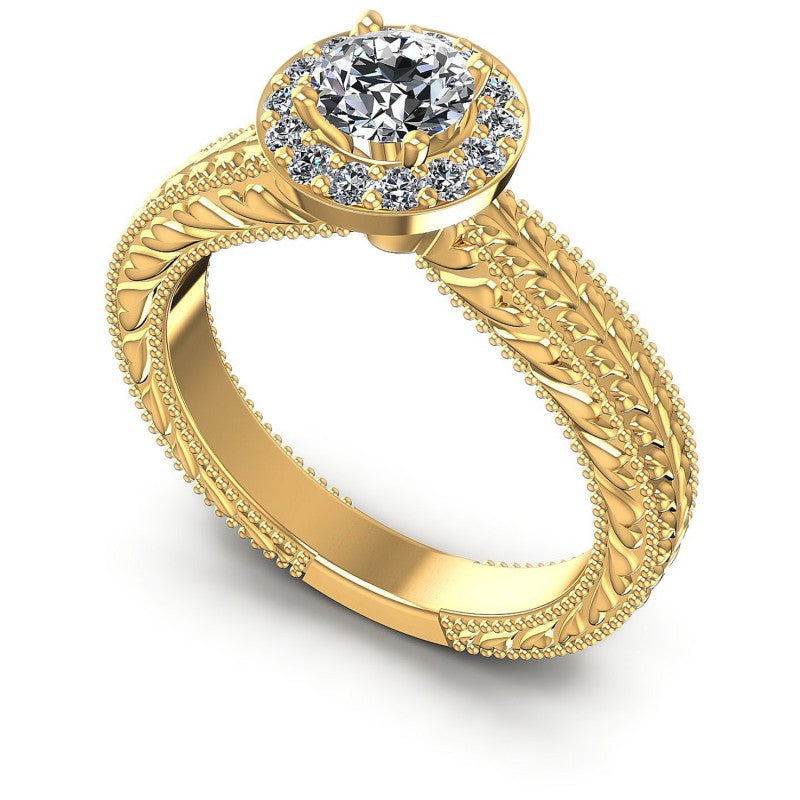 Round Diamonds 0.55CT Antique Ring in 14KT White Gold