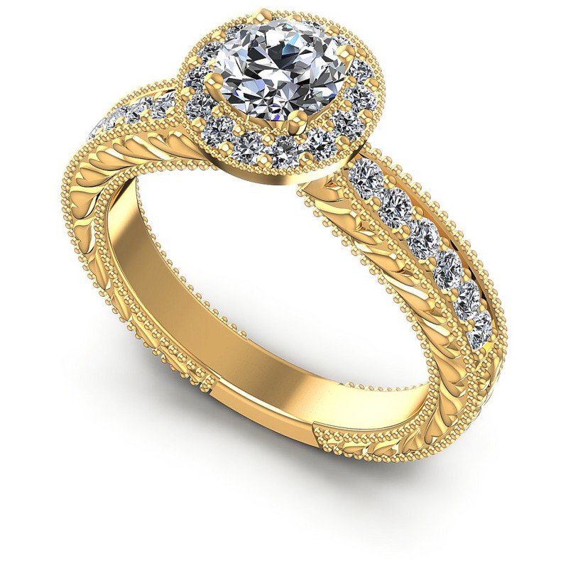 Round Diamonds 0.55CT Antique Ring in 14KT White Gold