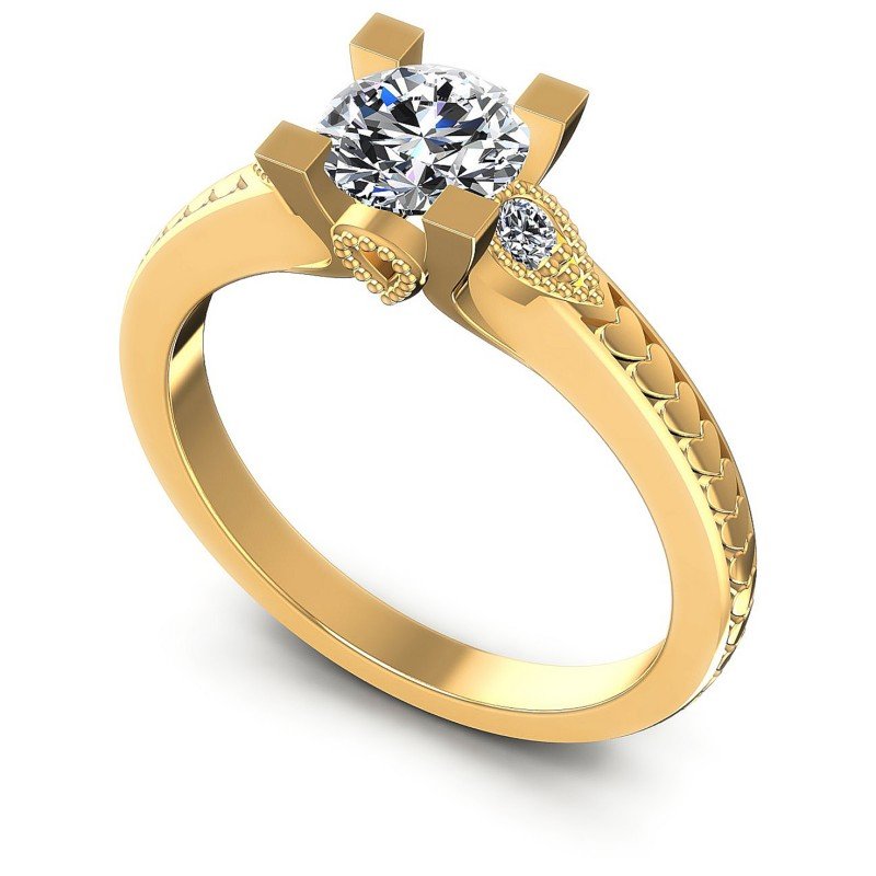 Round Diamonds 0.45CT Antique Ring in 14KT White Gold