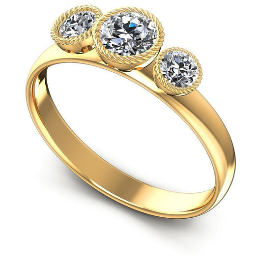 Round Diamonds 0.70CT Three Stone Ring in 14KT White Gold