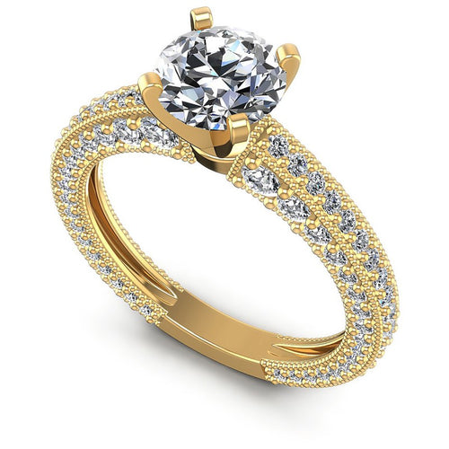 Round Diamonds 1.65CT Antique Ring in 14KT White Gold