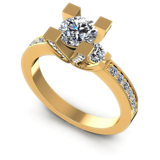Round Diamonds 1.40CT Three Stone Ring in 14KT White Gold