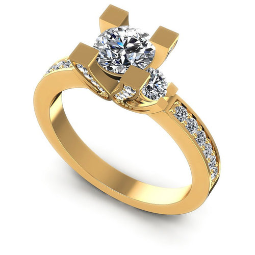 Round Diamonds 1.40CT Three Stone Ring in 14KT White Gold