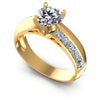 Princess and Round Diamonds 0.90CT Engagement Ring in 14KT White Gold