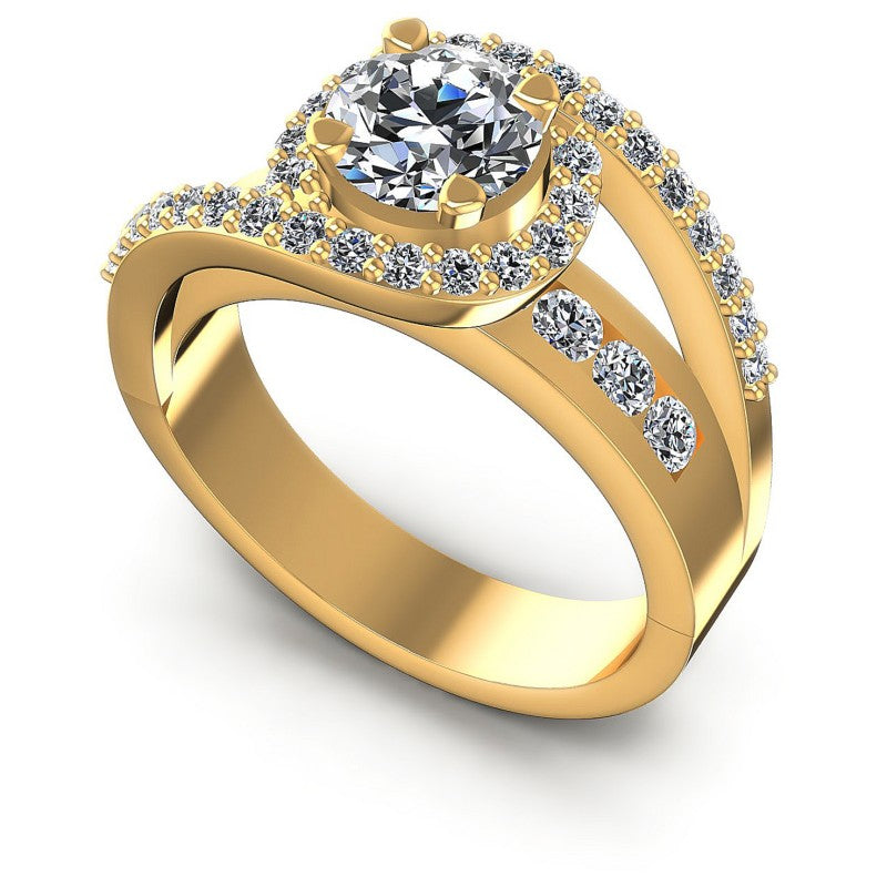 Round Diamonds 1.05CT Engagement Ring in 14KT White Gold