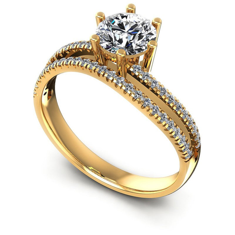 Round Diamonds 0.65CT Engagement Ring in 14KT White Gold