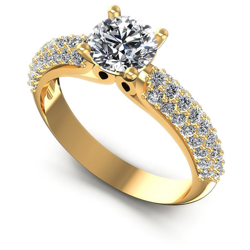 Round Diamonds 0.95CT Engagement Ring in 14KT White Gold