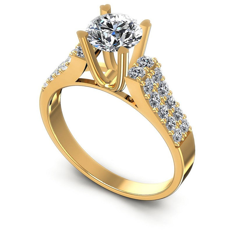 Round Diamonds 0.90CT Engagement Ring in 14KT White Gold