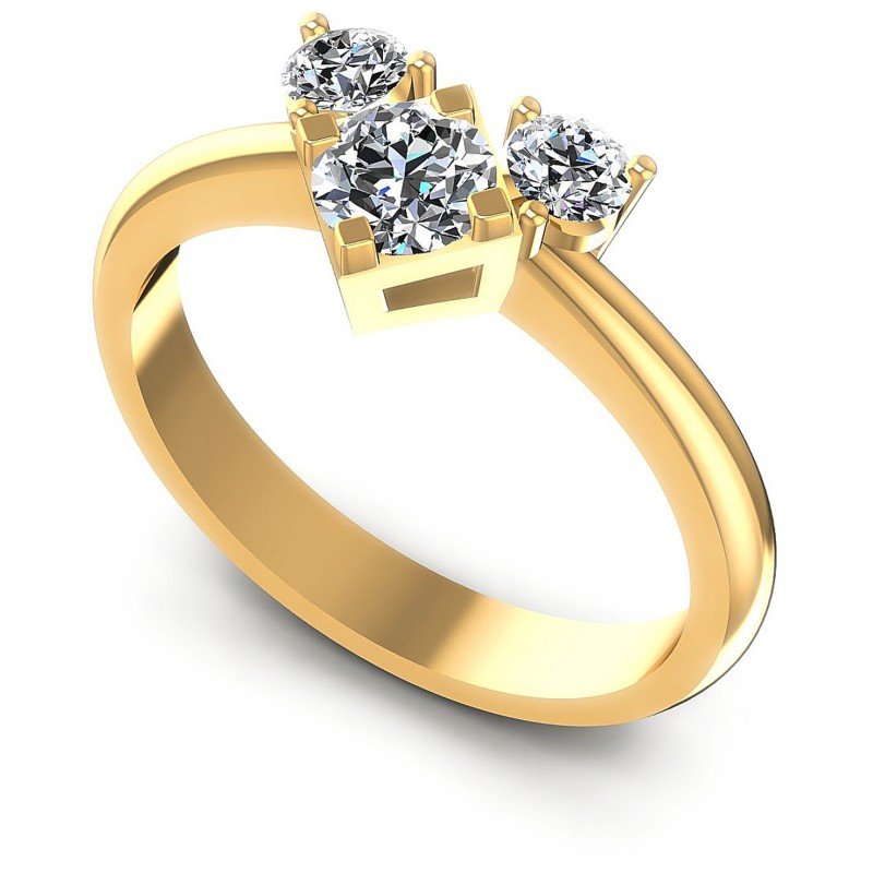 Round Diamonds 0.45CT Three Stone Ring in 14KT White Gold